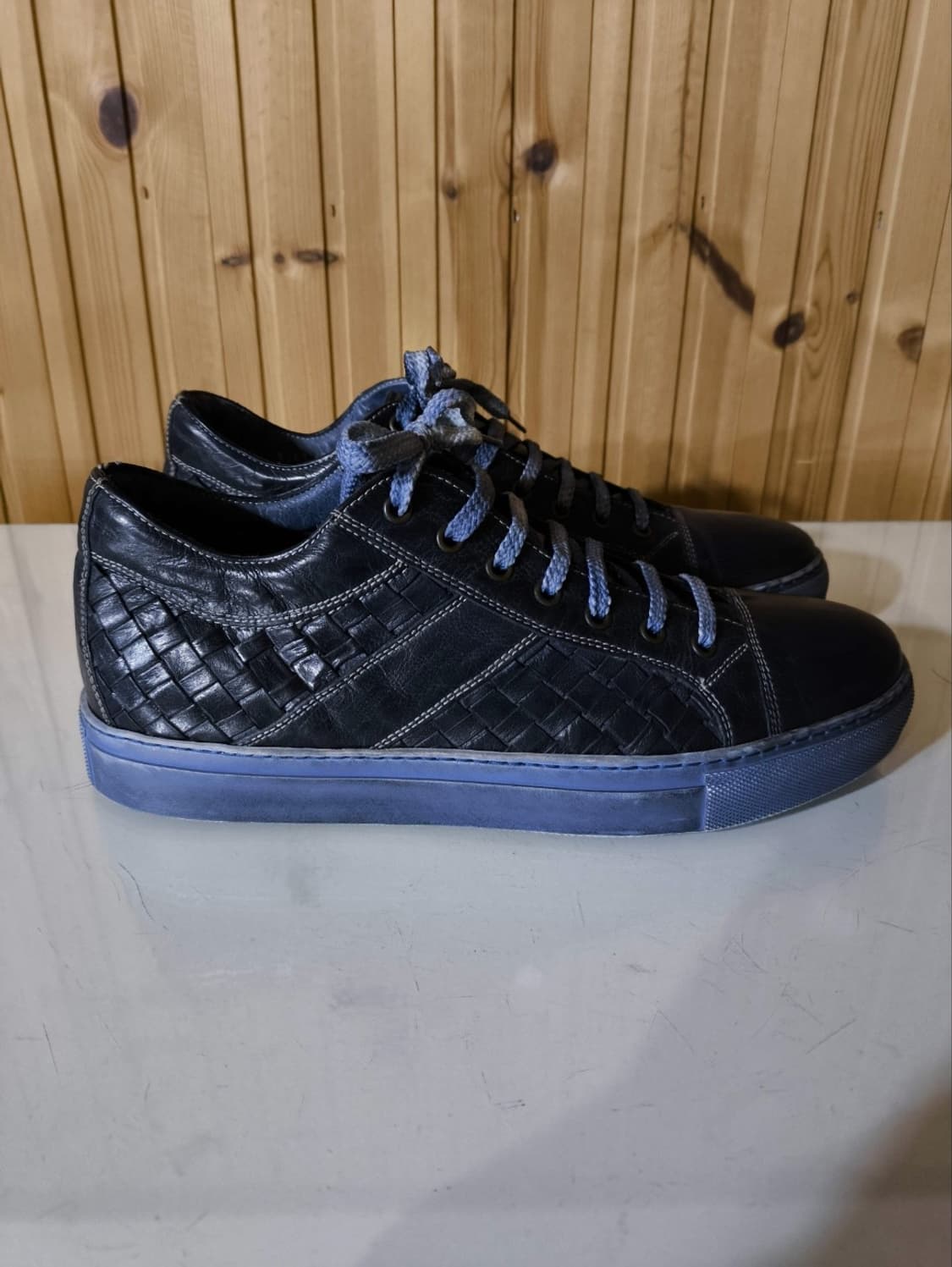 43 280mm 이태리 토스카나 위빙 가죽 스니커즈 수제화 상품이미지2