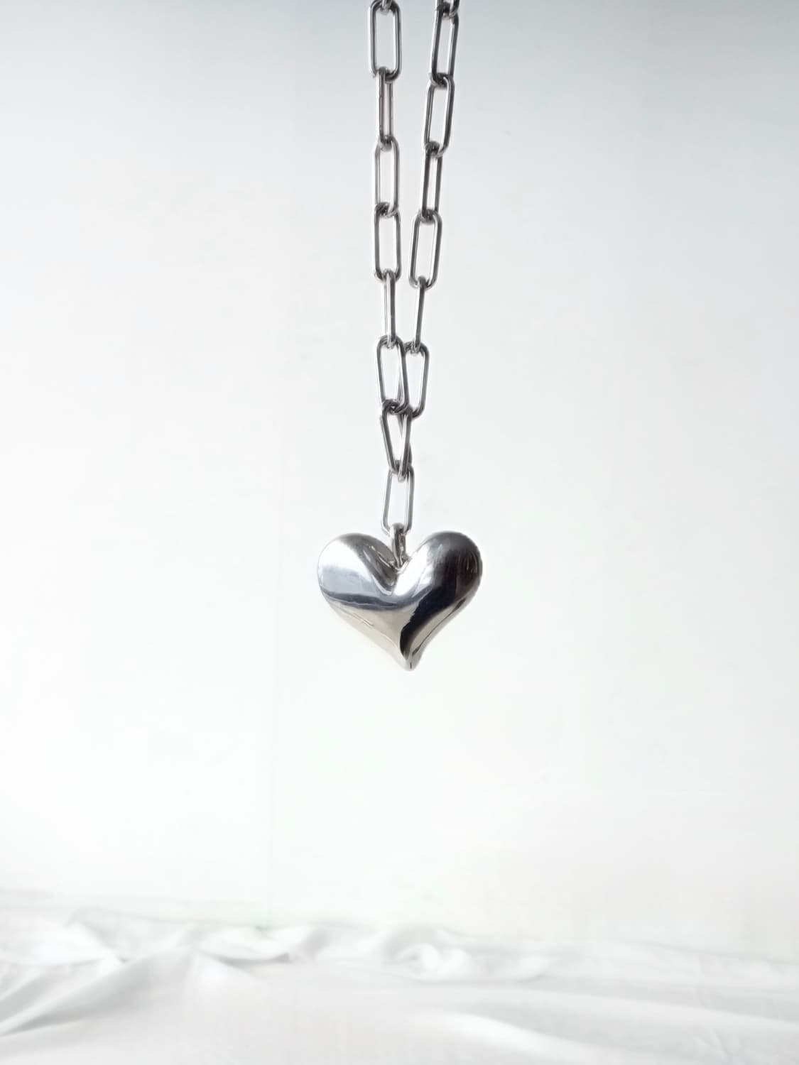 MOUSSY heart chocker necklace / silver 상품이미지2