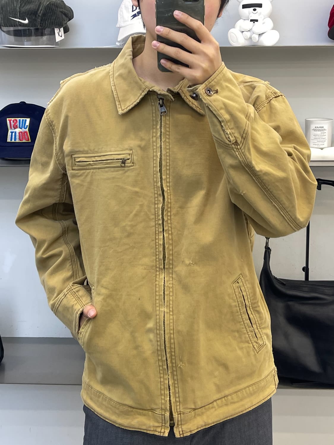 Fourseason 디스트레스드 디트로이트 워크 자켓 상품이미지1