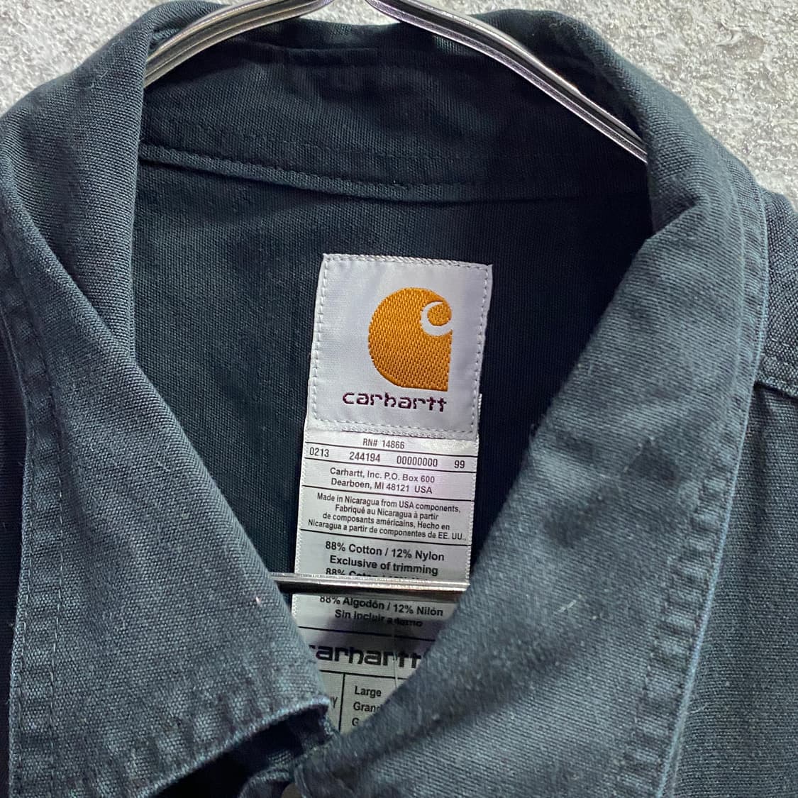 칼하트 패치로고 투포켓 블랙 셔츠 B3164 상품이미지3