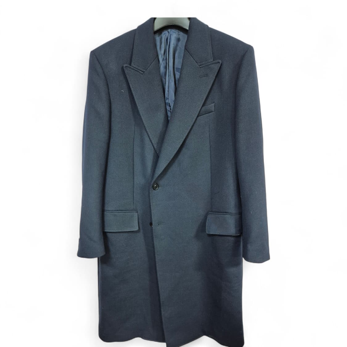 자라 남성용 네이비색 롱코트 상품이미지1