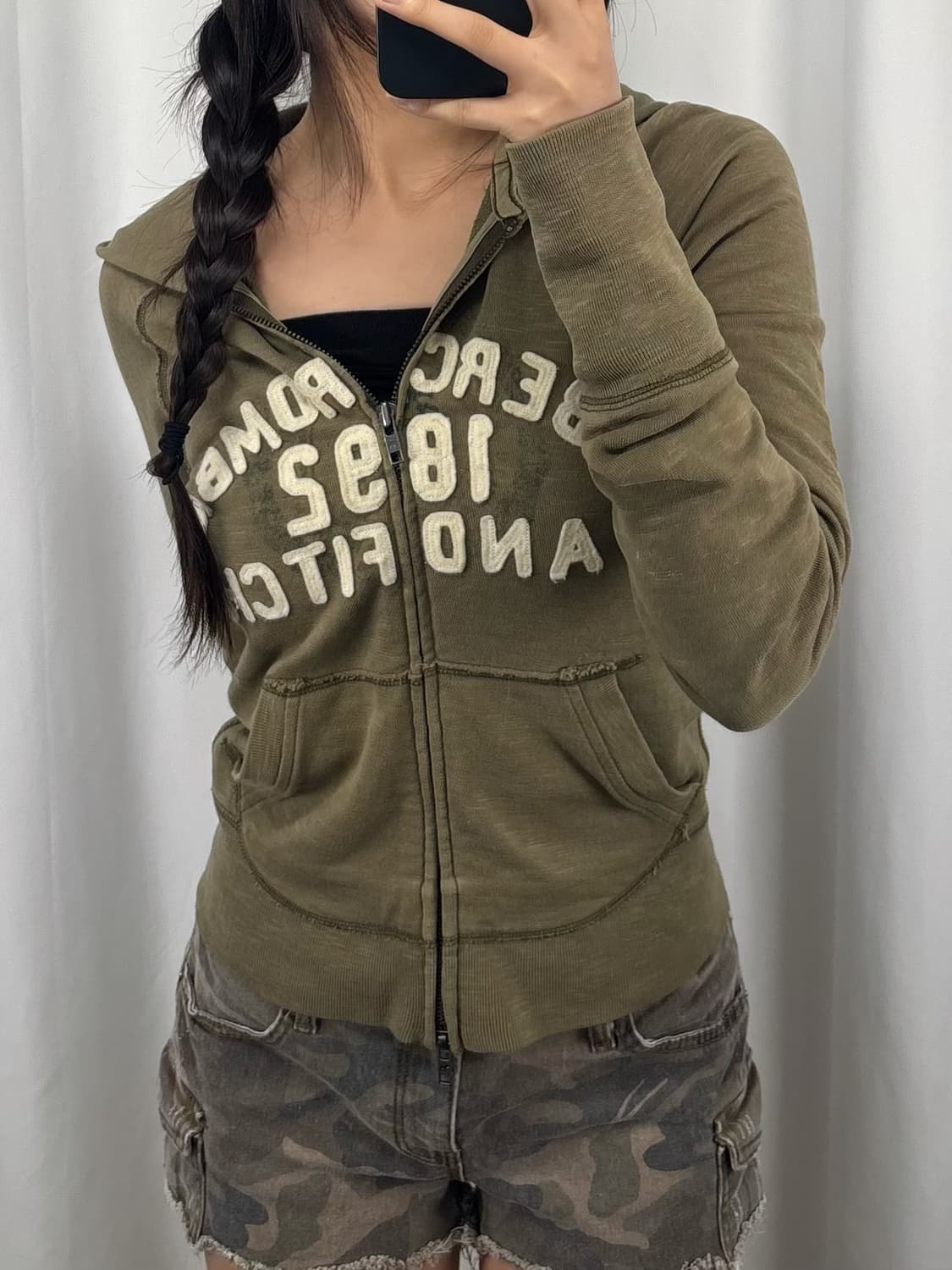 아베크롬비 로고 후드집업 상품이미지2