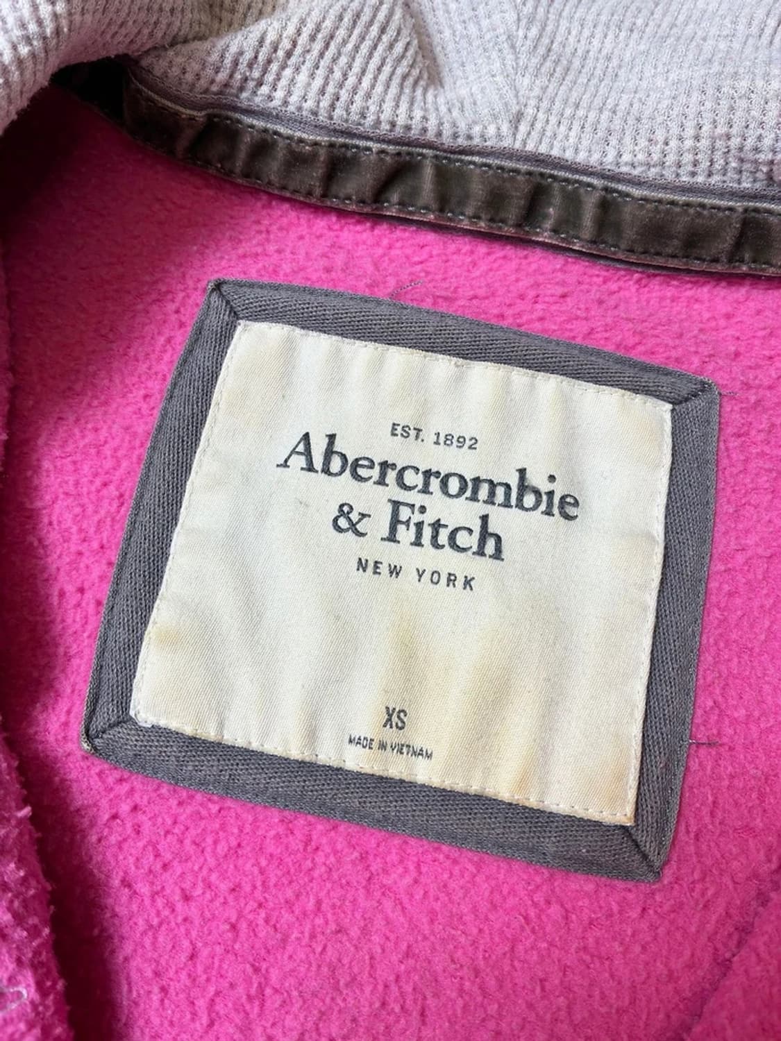 아베크롬비 00s Y2K 핑크 자수 레터링 후드 집업 PN7069 상품이미지6