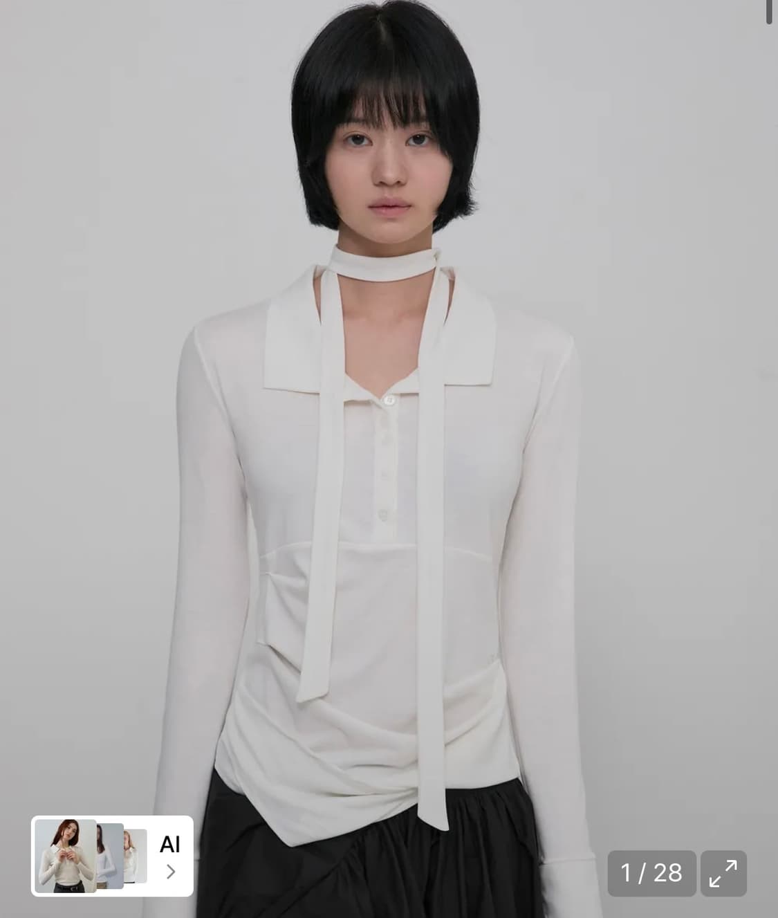 플레어업 Asymmetrical Draped Shirt 2사이즈 상품이미지1