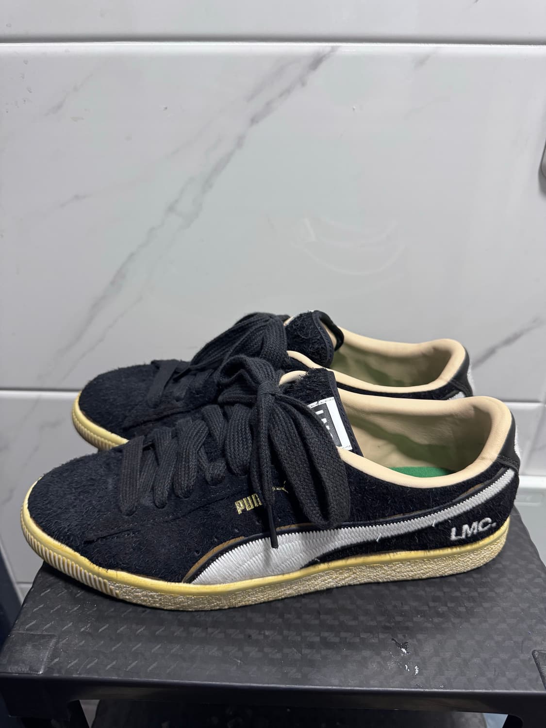 푸마xLMC 스웨이드 빈티지 -블랙:화이트 280  상품이미지2