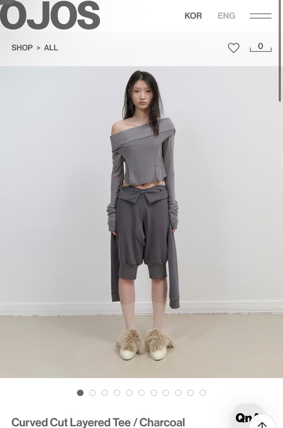 구해요!) 오호스 Curved Cut Layered Tee 2,3 사이즈 상품이미지2