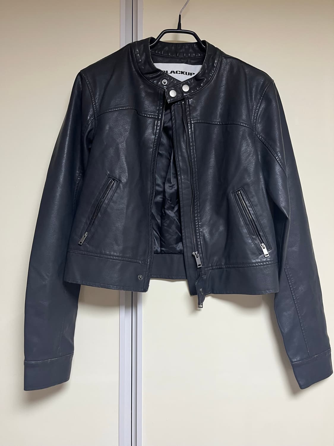 블랙업 faux 레더 자켓 M 새상품 상품이미지2