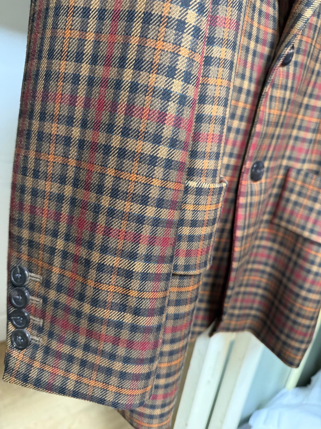 솔리드옴므 오버핏 체크 블레이저 (S193CJ15329D) 상품이미지5