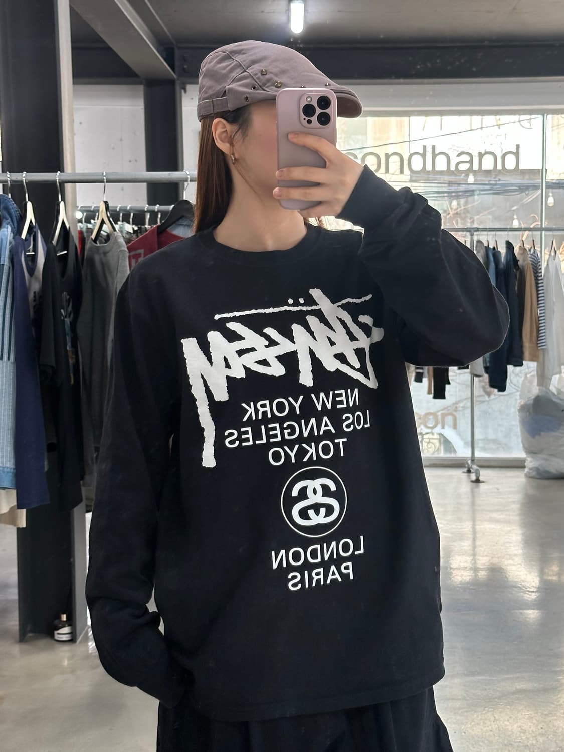 스투시 월드투어 롱슬리브 긴팔티 블랙 상품이미지1