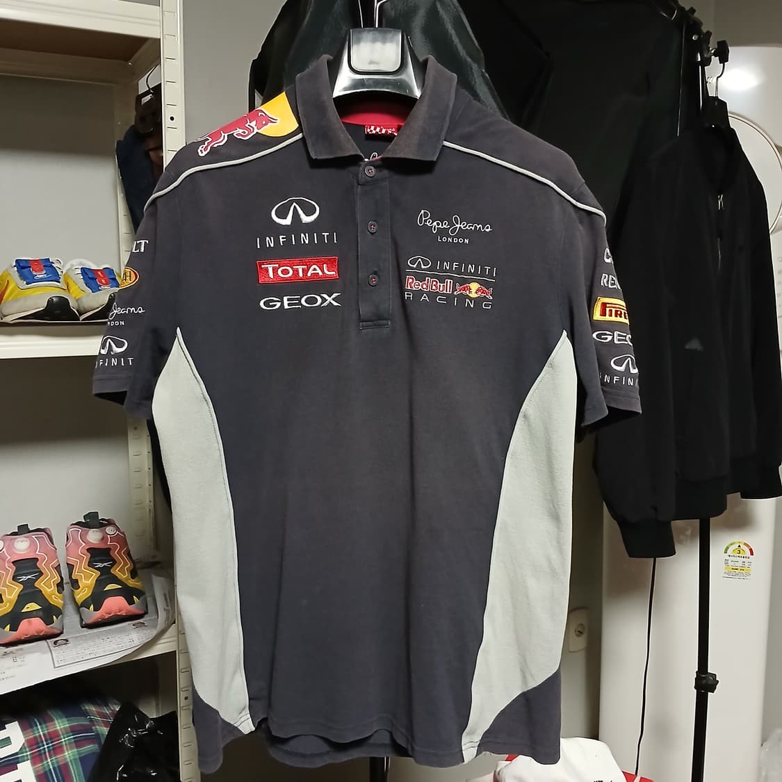 페페진스 레이싱 레드불 반팔 카라티 스트릿 빈티지 남녀공용 상품이미지3