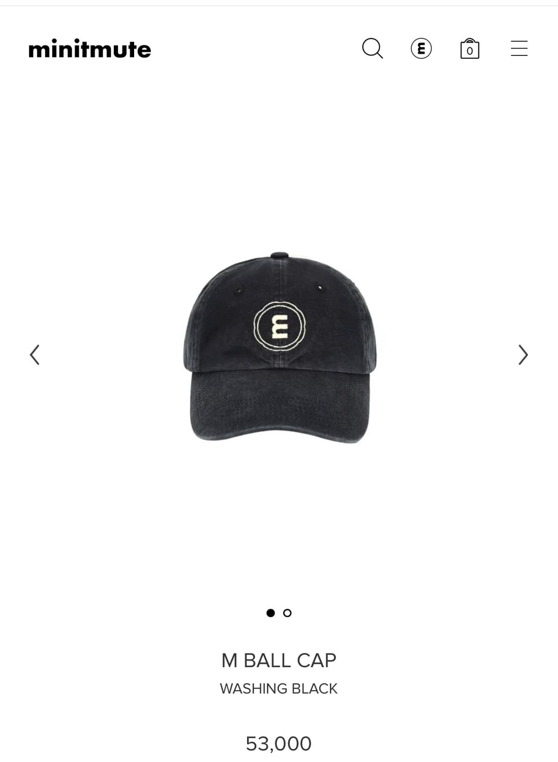 미닛뮤트 M BALL CAP 워싱블랙 볼캡 모자 상품이미지1