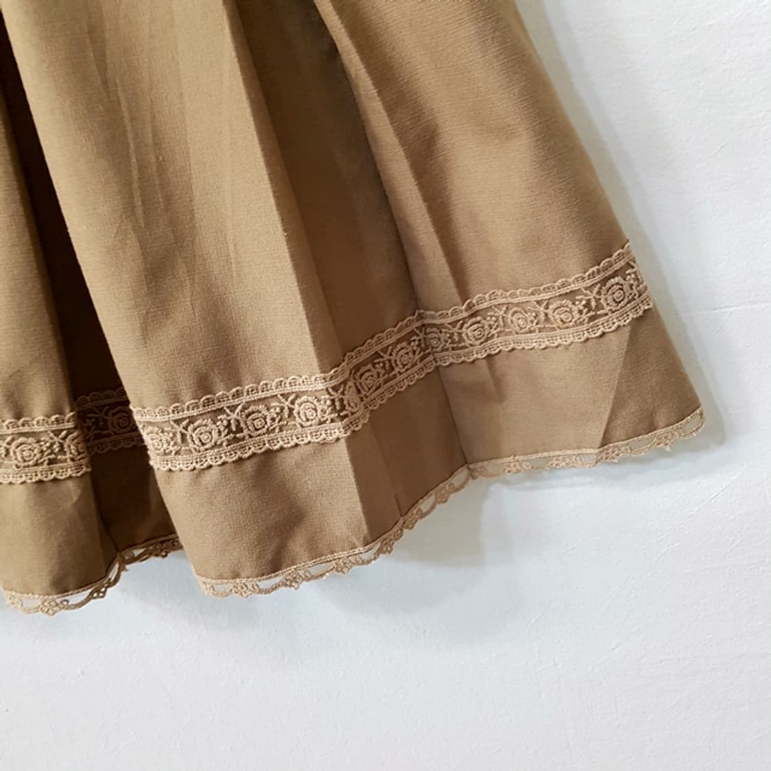 OLIVE des OLIVE 오버롤 스커트 브라운 상품이미지4