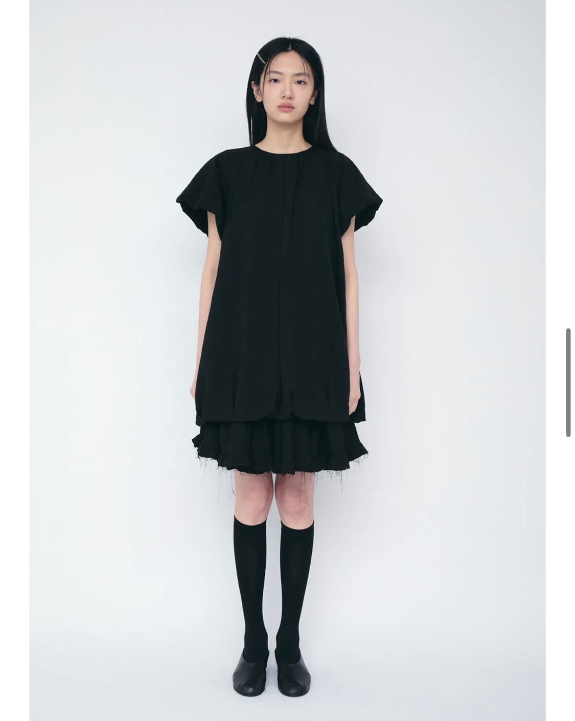 COSMOSS VOLUME MINI DRESS (FLORAL BLACK) 상품이미지1