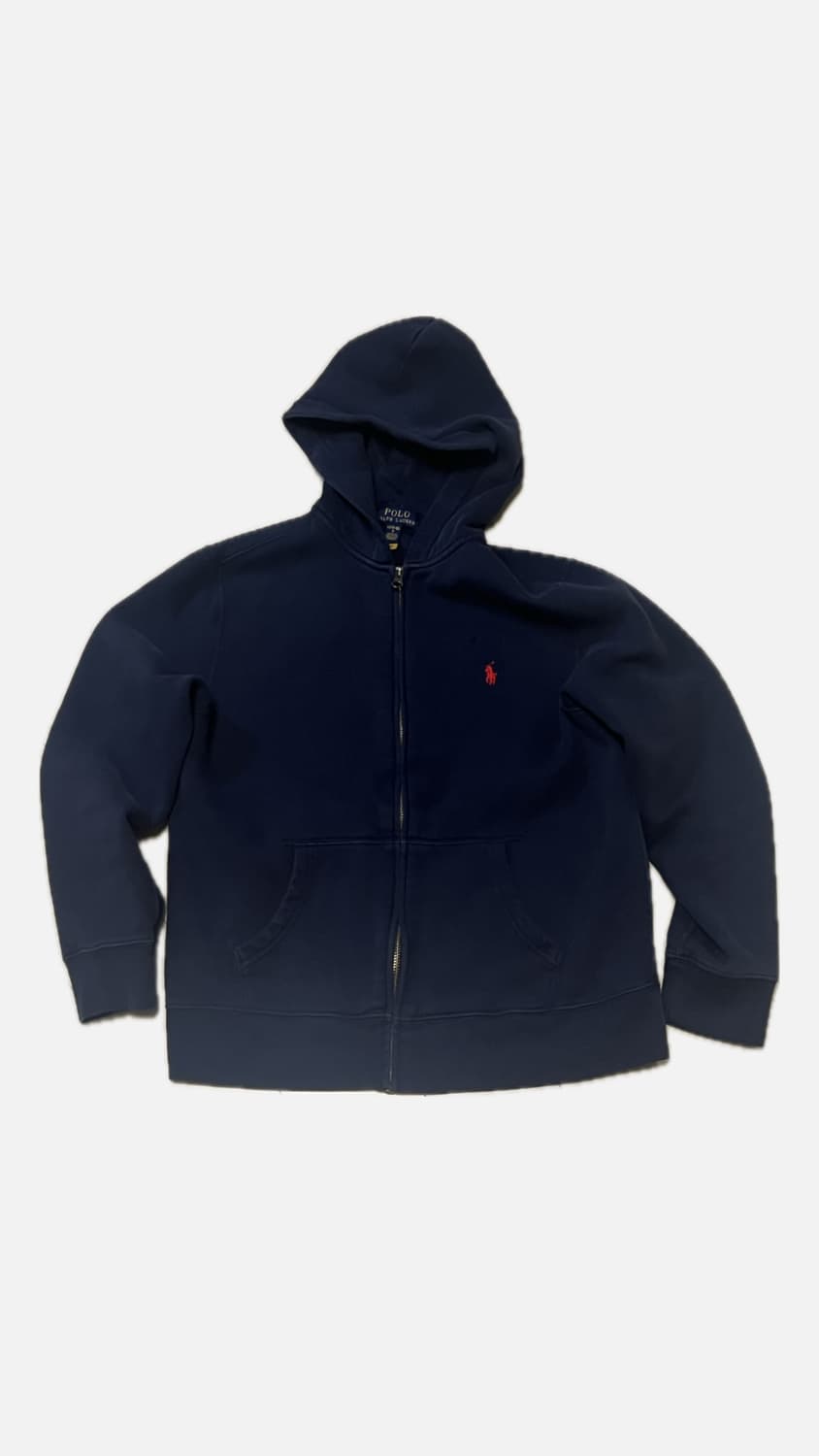 폴로 후드집업 네이비 우먼 L 상품이미지1