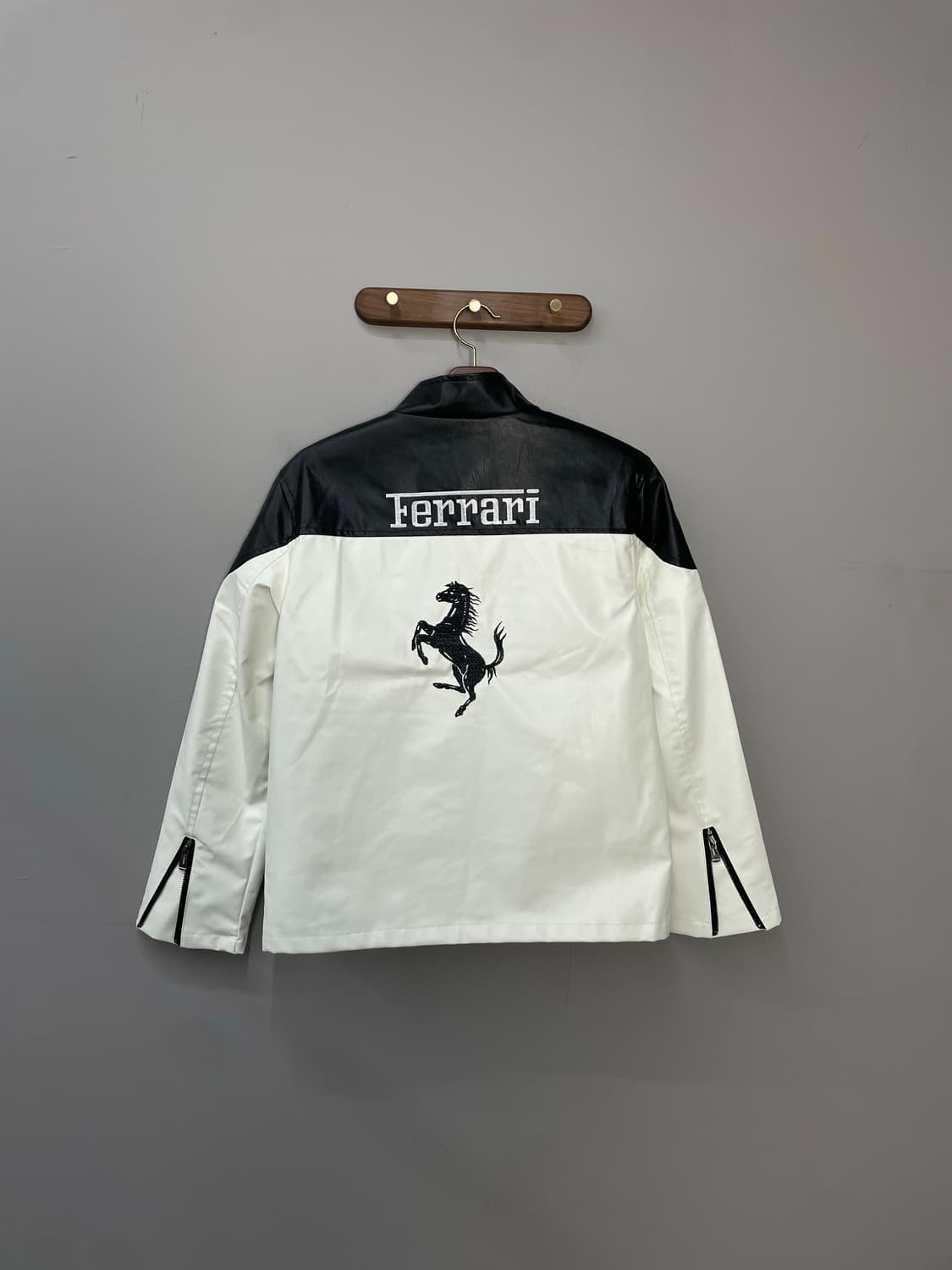 페라리 F1 자수로고 블랙 레더자켓 H1842 상품이미지6