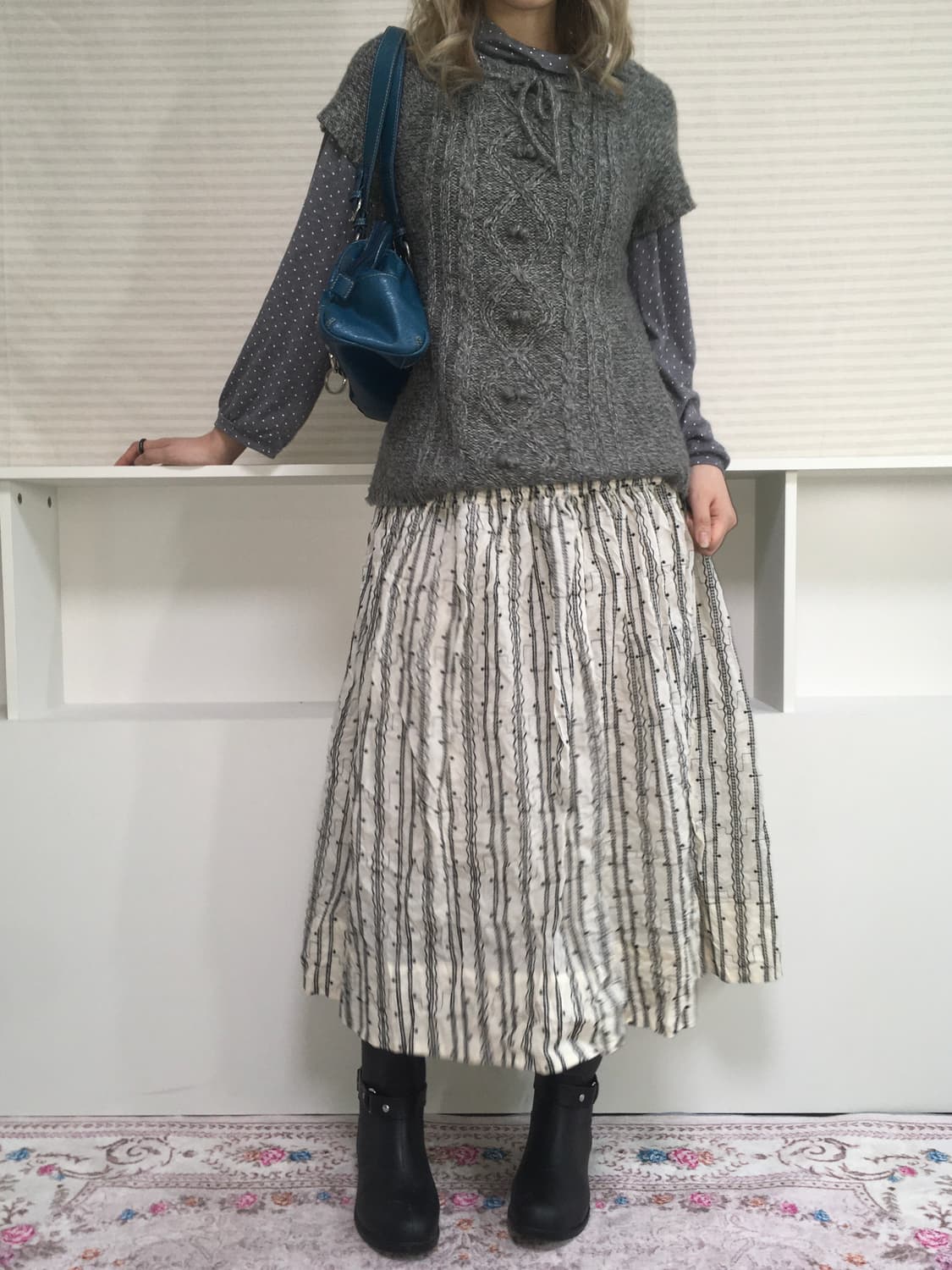 jpn vintage unique pattern long skirt 상품이미지3