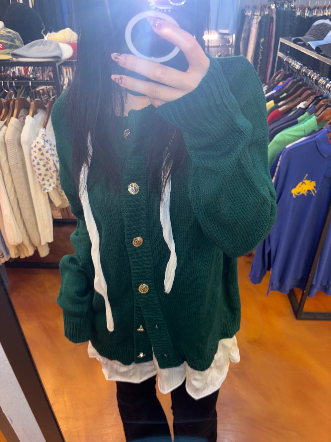 버튼 니트 가디건 상품이미지1