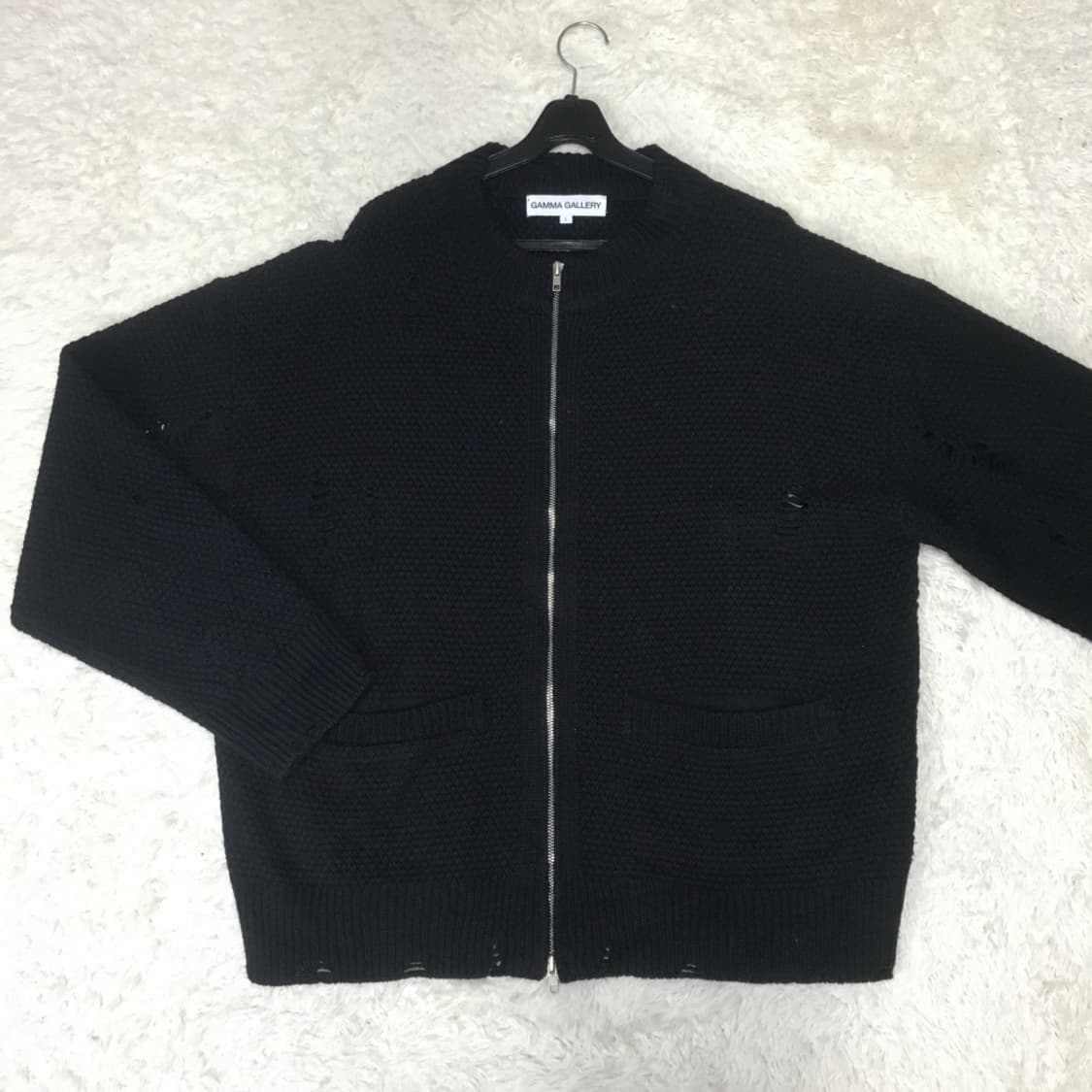 감마갤러리 데미지 니트집업 DD01 상품이미지1