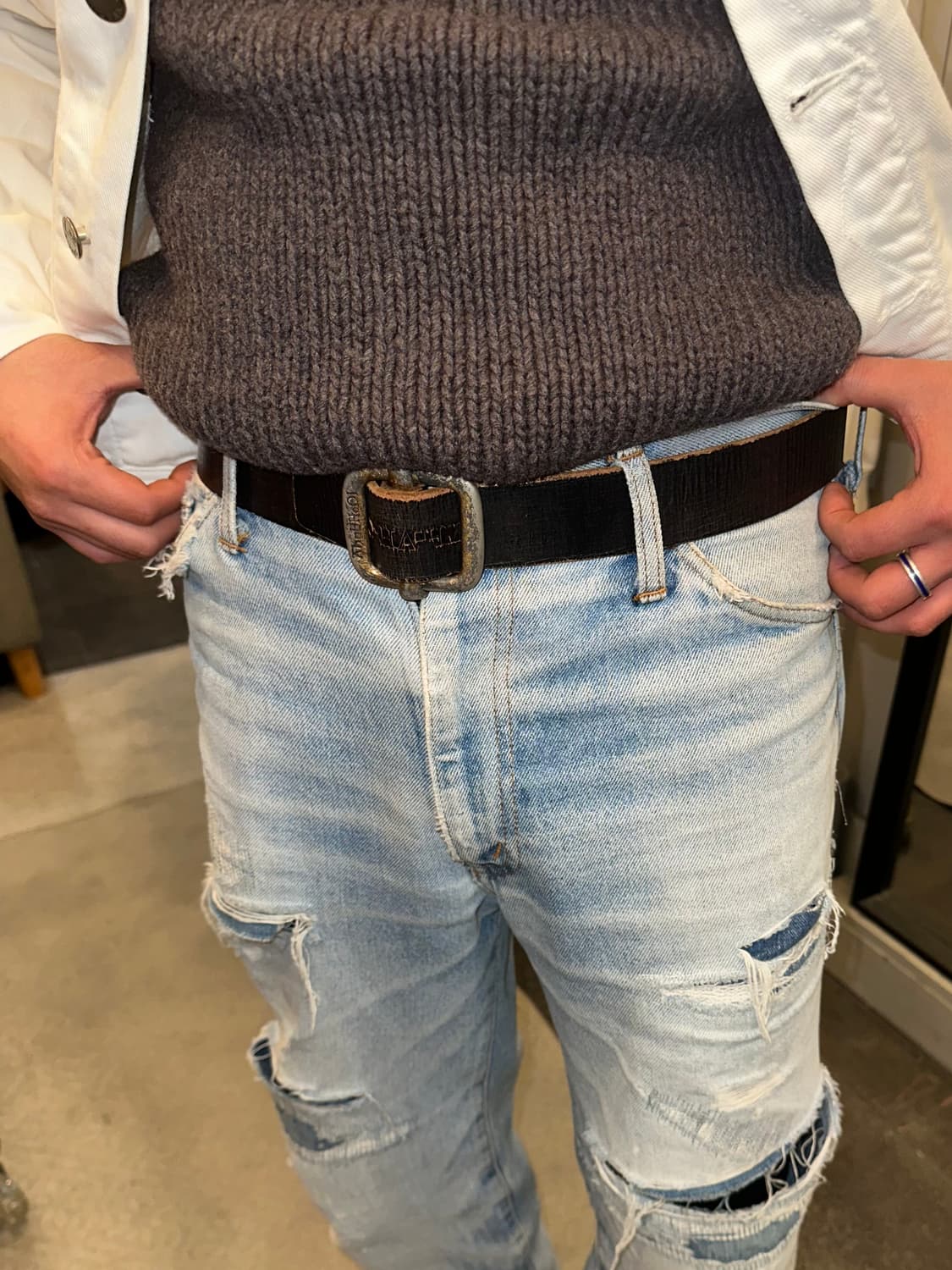 Real leather only buckle detail belt  상품이미지2