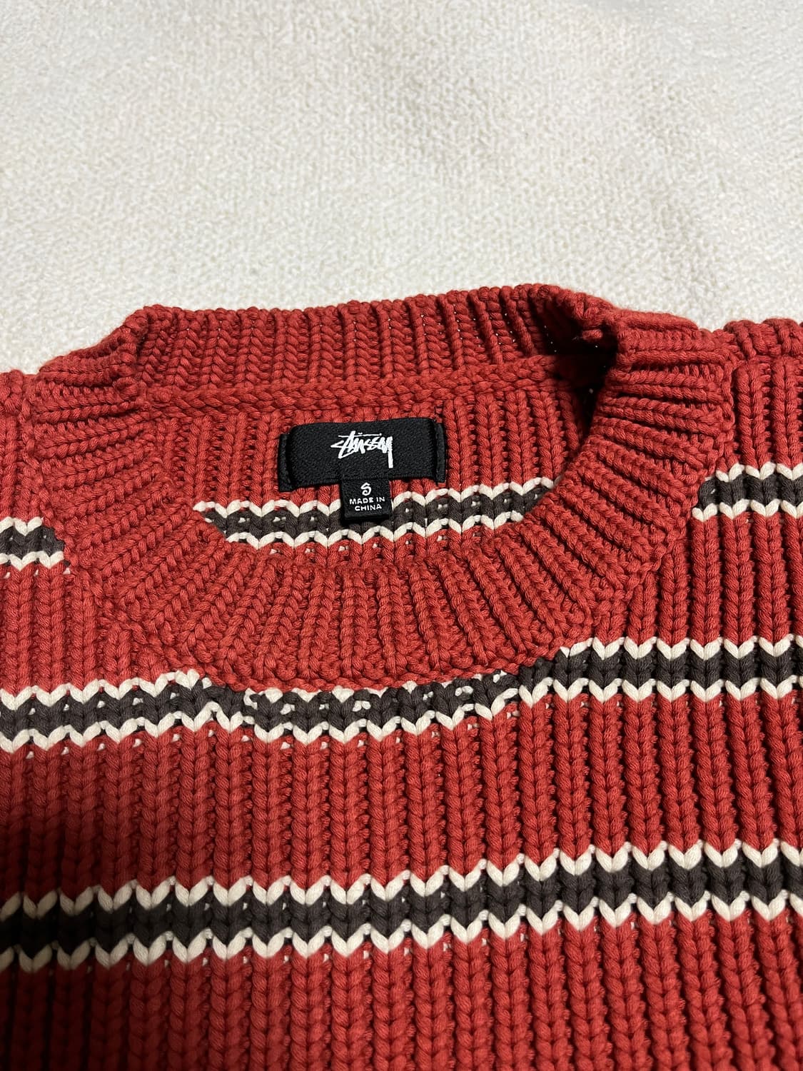 스투시 스트라이프 청키 니트 크루넥 상품이미지4