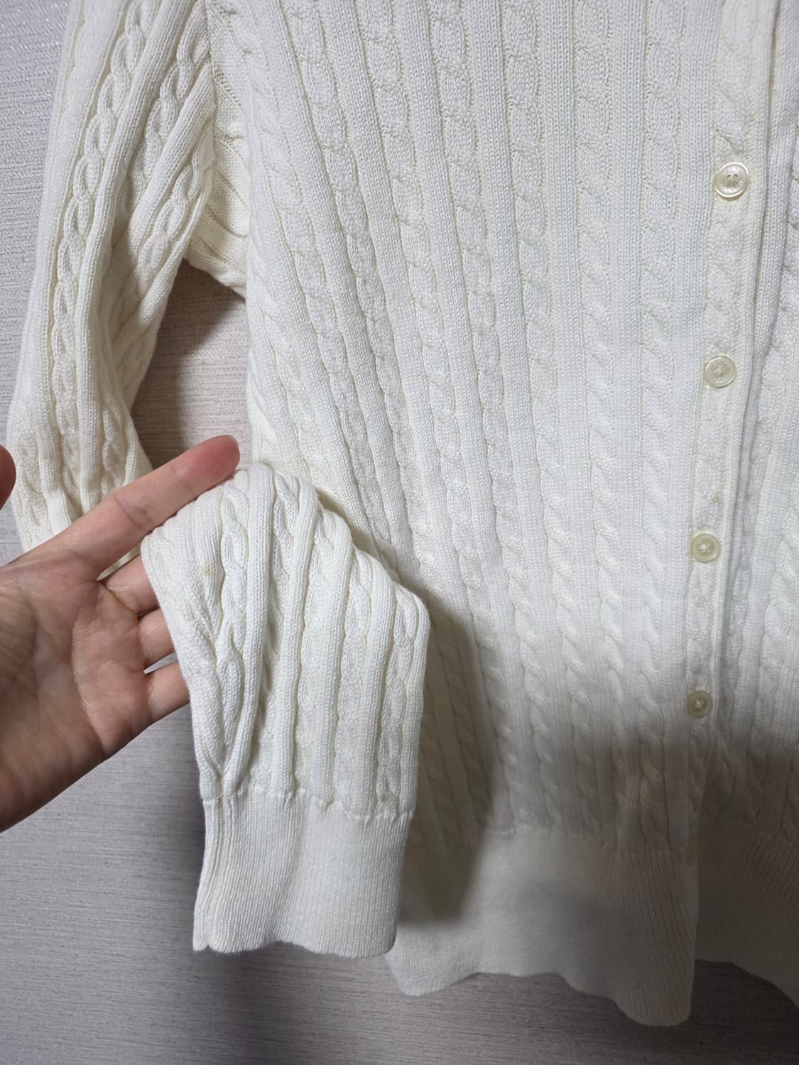 폴로 걸즈 크림색 가디건 XL 상품이미지5