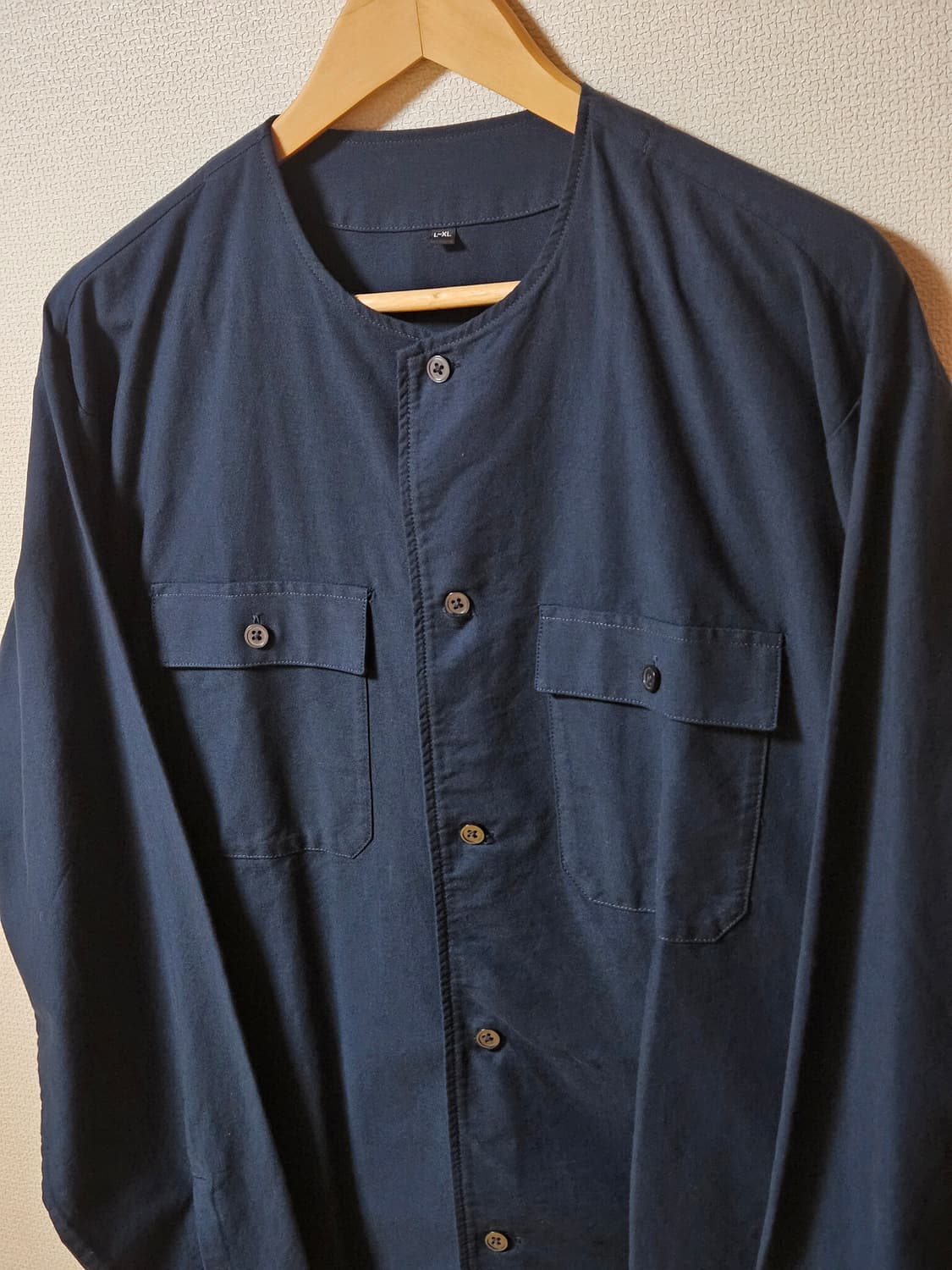 무인양품  노카라 네이비 셔츠 상품이미지2