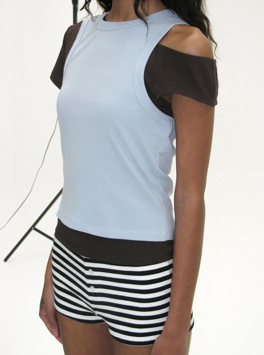 파르티멘토우먼 언발란스 더블 레이어드 탑 상품이미지1