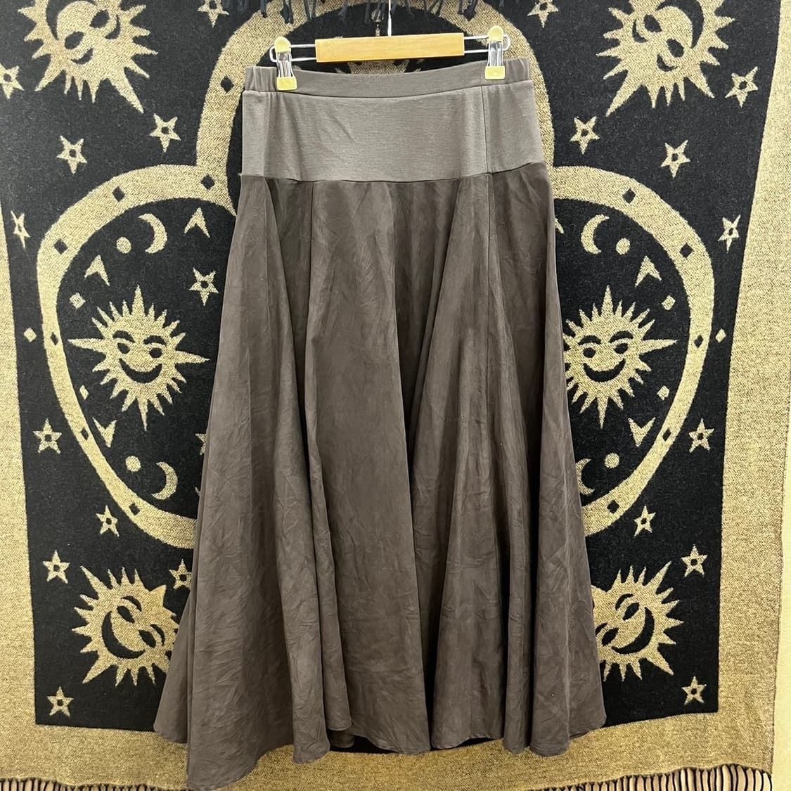 빈티지 코지 모리걸 캐주얼 밴딩 배색 플레어 롱스커트 K0056 상품이미지3