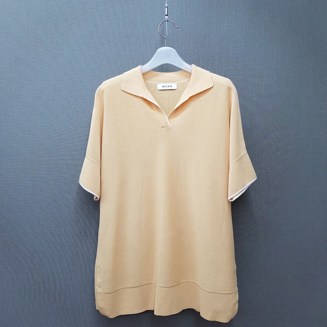 한섬 마인 오픈카라 반팔 니트 F사이즈 상품이미지1