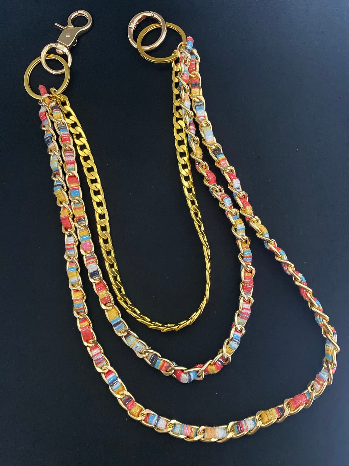 빈티지 멀티컬러 트리플 팬츠 체인 상품이미지4