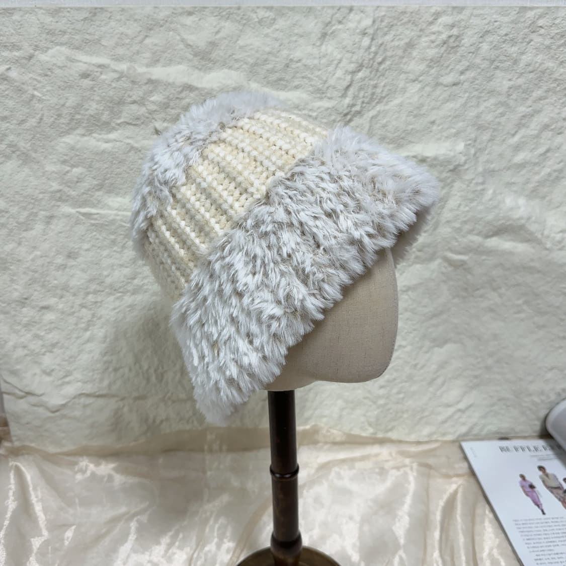빈티지 울니트 퍼 모자 버킷햇 상품이미지2