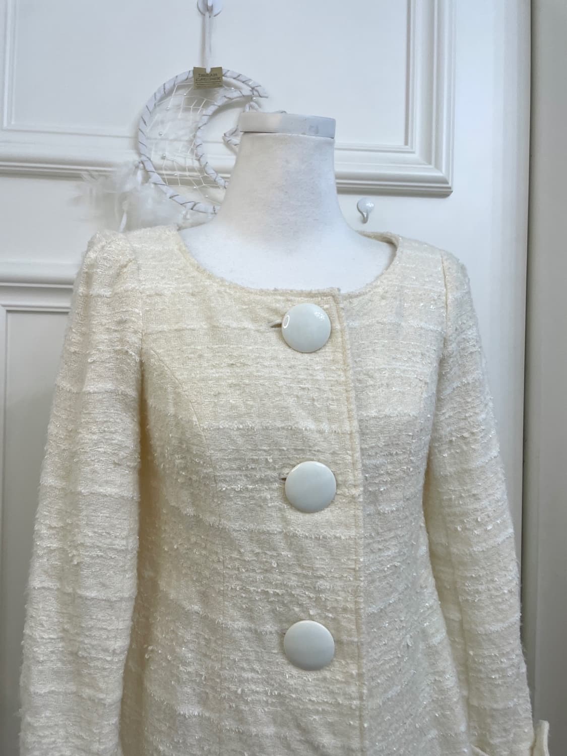 CECIL MCBEE ivory tweed lovely coat 상품이미지6