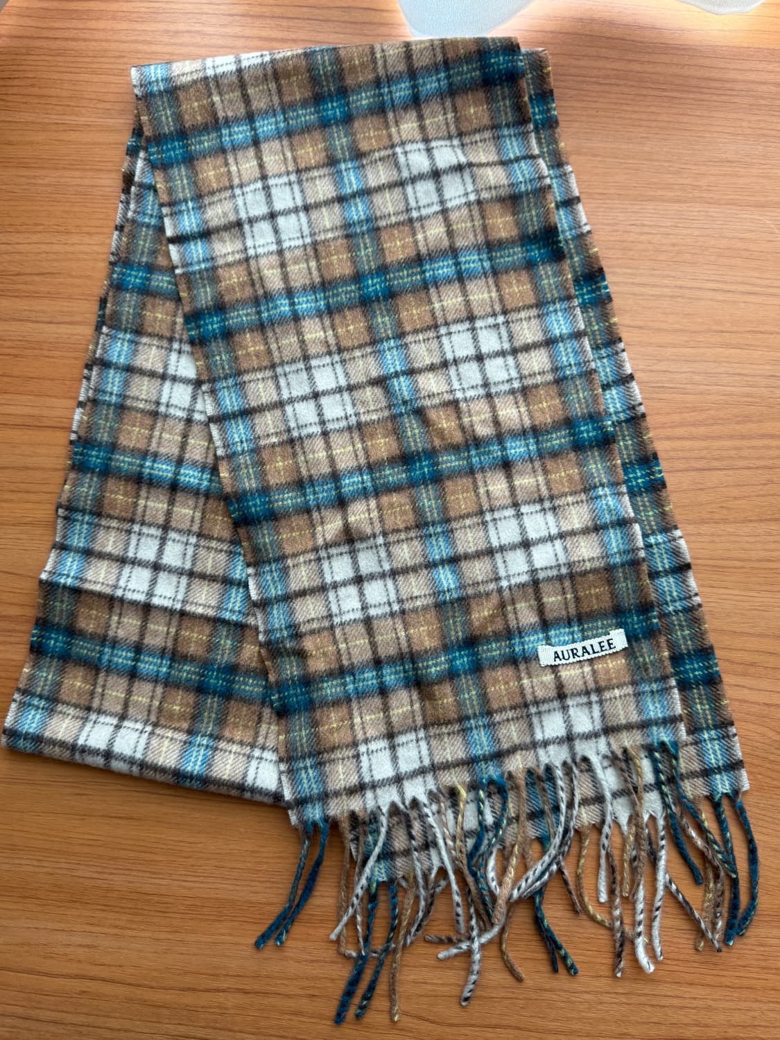 오라리 체크 캐시미어 머플러 상품이미지1