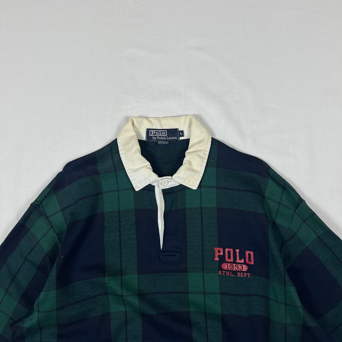 90‘s 폴로랄프로렌 1993 스펠아웃 타탄체크 피케셔츠 상품이미지2