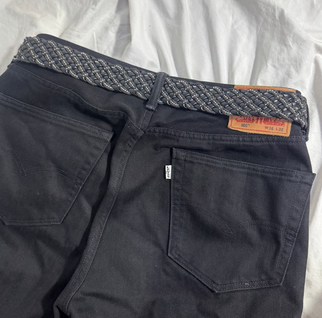 빈티지 볼 스터드 위빙 레더 벨트 상품이미지2