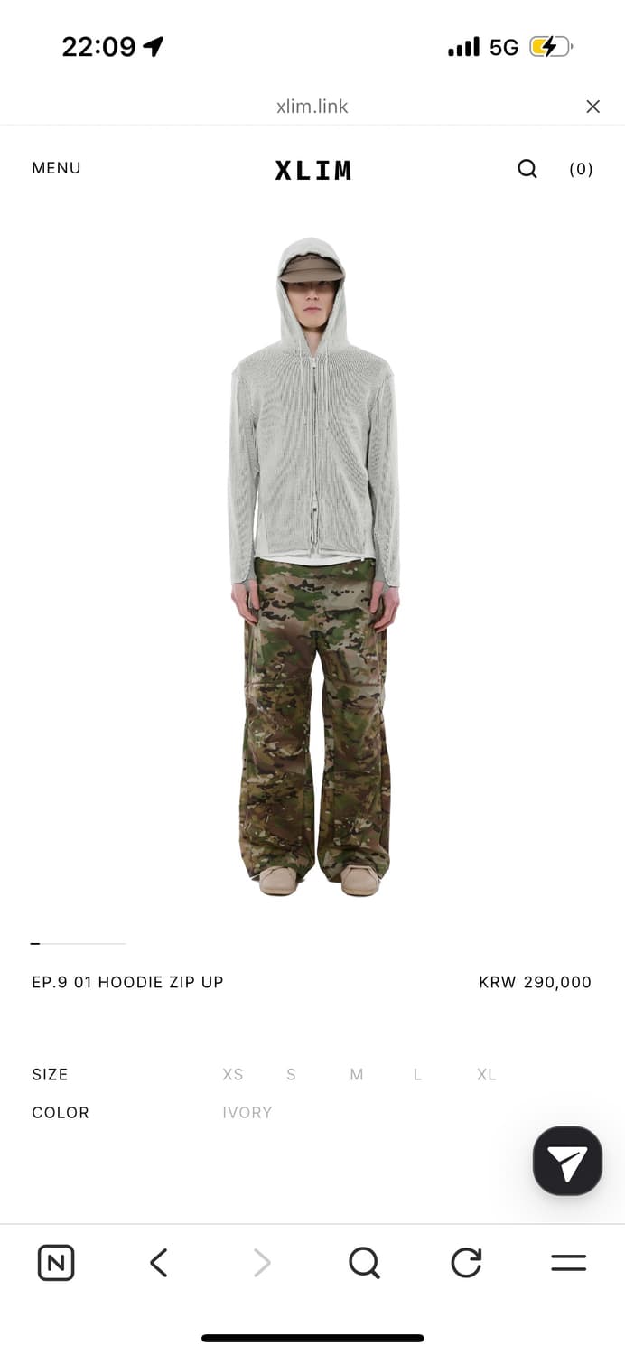 엑슬림 ep.9 01 후드집업 (xs) 상품이미지2