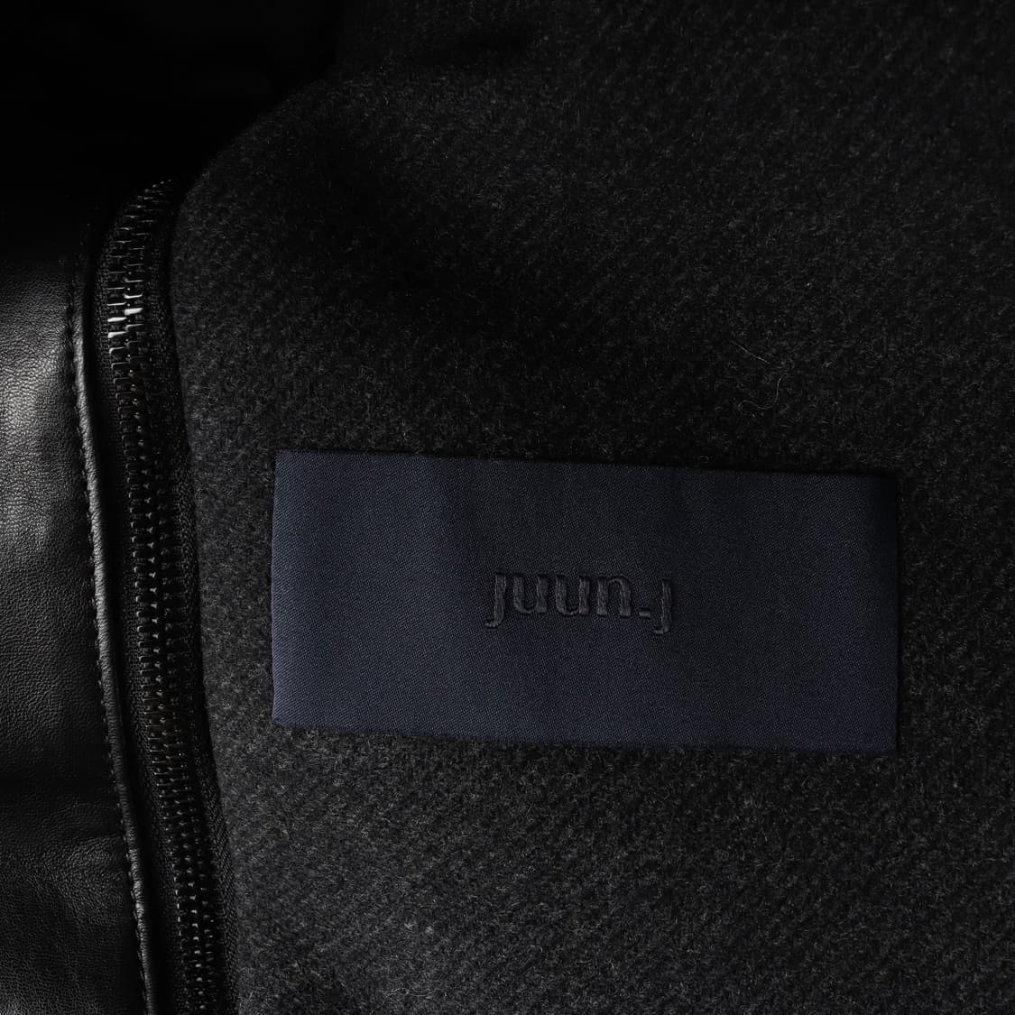 준지 레더 카라 레이어드 더블 버튼 롱 코트 상품이미지4