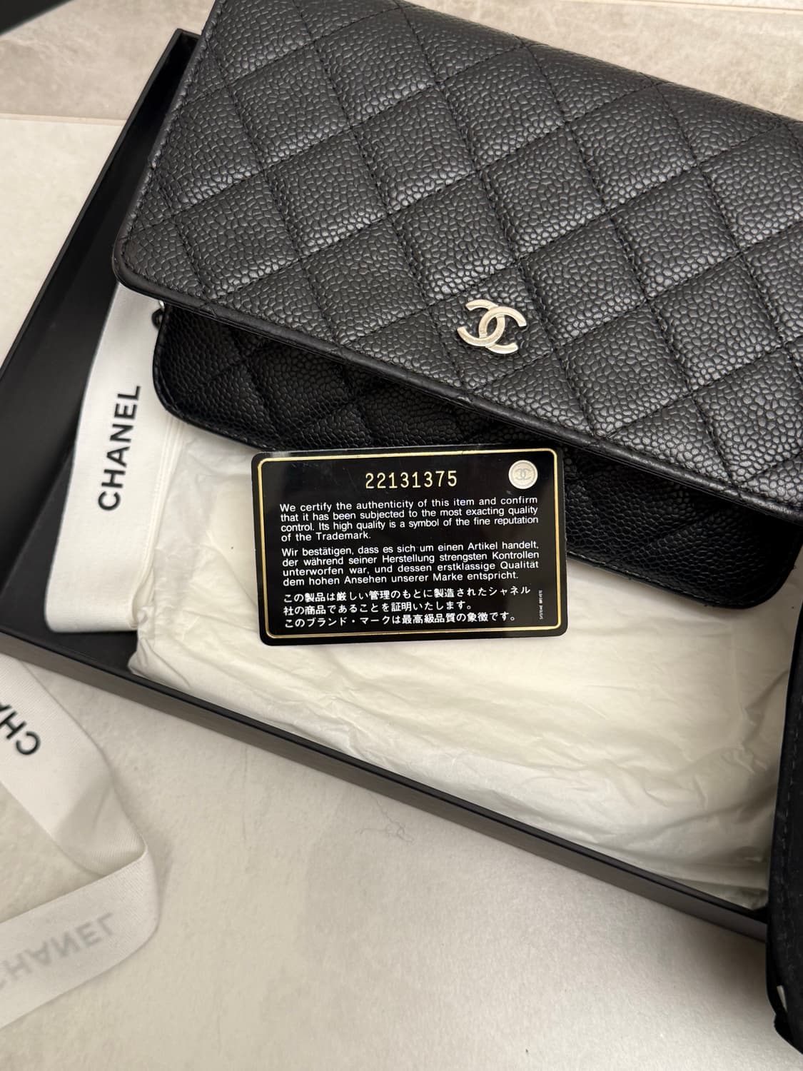 샤넬 블랙 캐비어 은장 체인 숄더백 상품이미지6