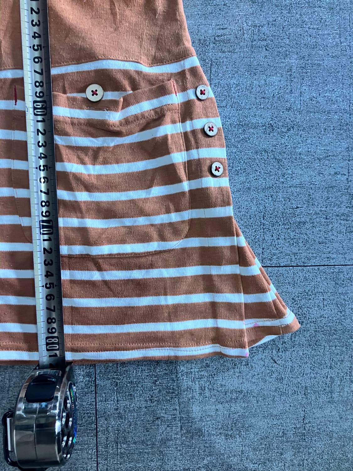 일본빈티지 하구미모리걸 할메카지 도트스트라이프 레이어드 슬립원피스 상품이미지3