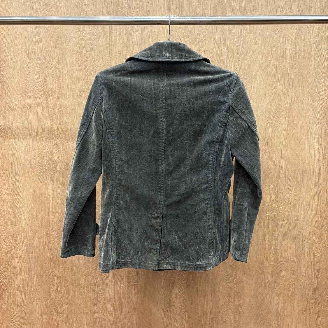 아바하우스 워싱 자켓 더블 브레스티드 소매 스트랩 버튼 디테일 브라운 상품이미지3