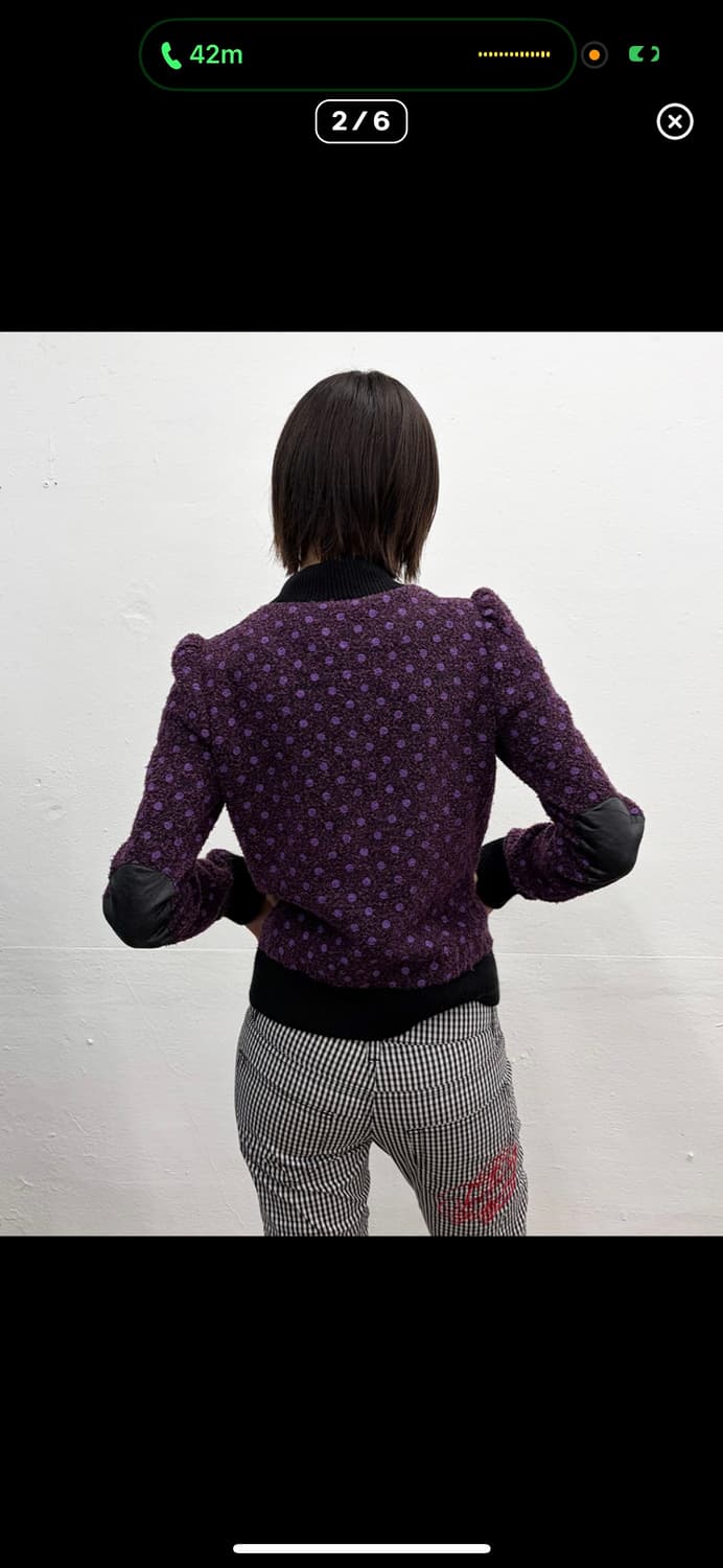 바네사 브루노 도트패턴 퍼프 봄버 (noobstore) 상품이미지2