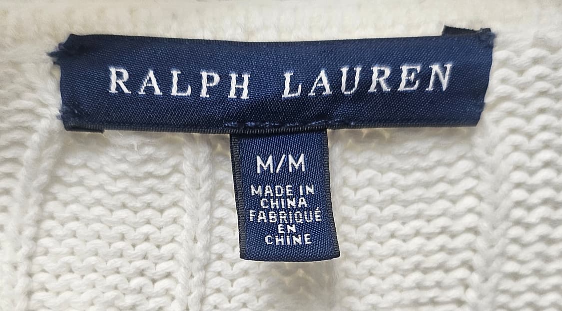 (90~95)M☆초대장급☆랄프로렌폴로 케이블 꽈베기[화이트] 후드니트집업 상품이미지2