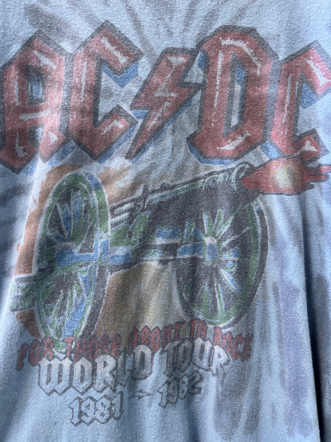 [M]AC/DC 81~82 월드투어 타이다이 락 티셔츠 상품이미지2