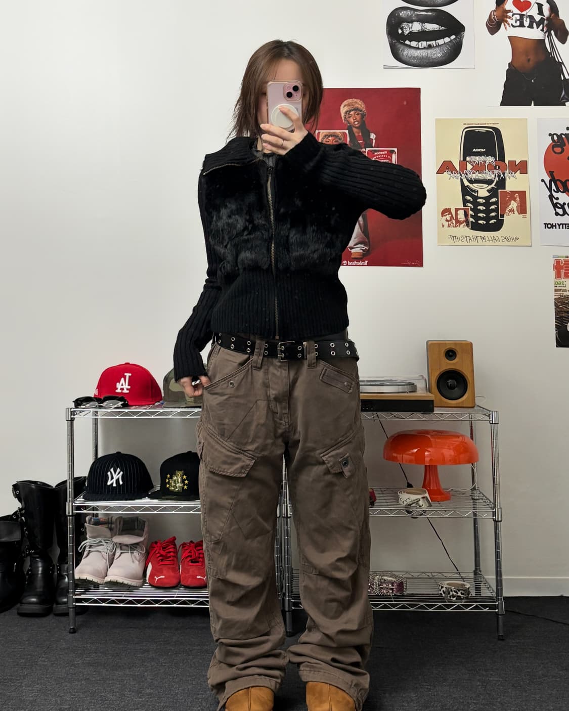 올드 빈티지 퍼 후드 다운 패딩 상품이미지4