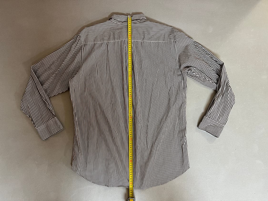 무료배송 1회 착용 - 유니클로 스트라이프 긴팔셔츠(브라운) XL 상품이미지6