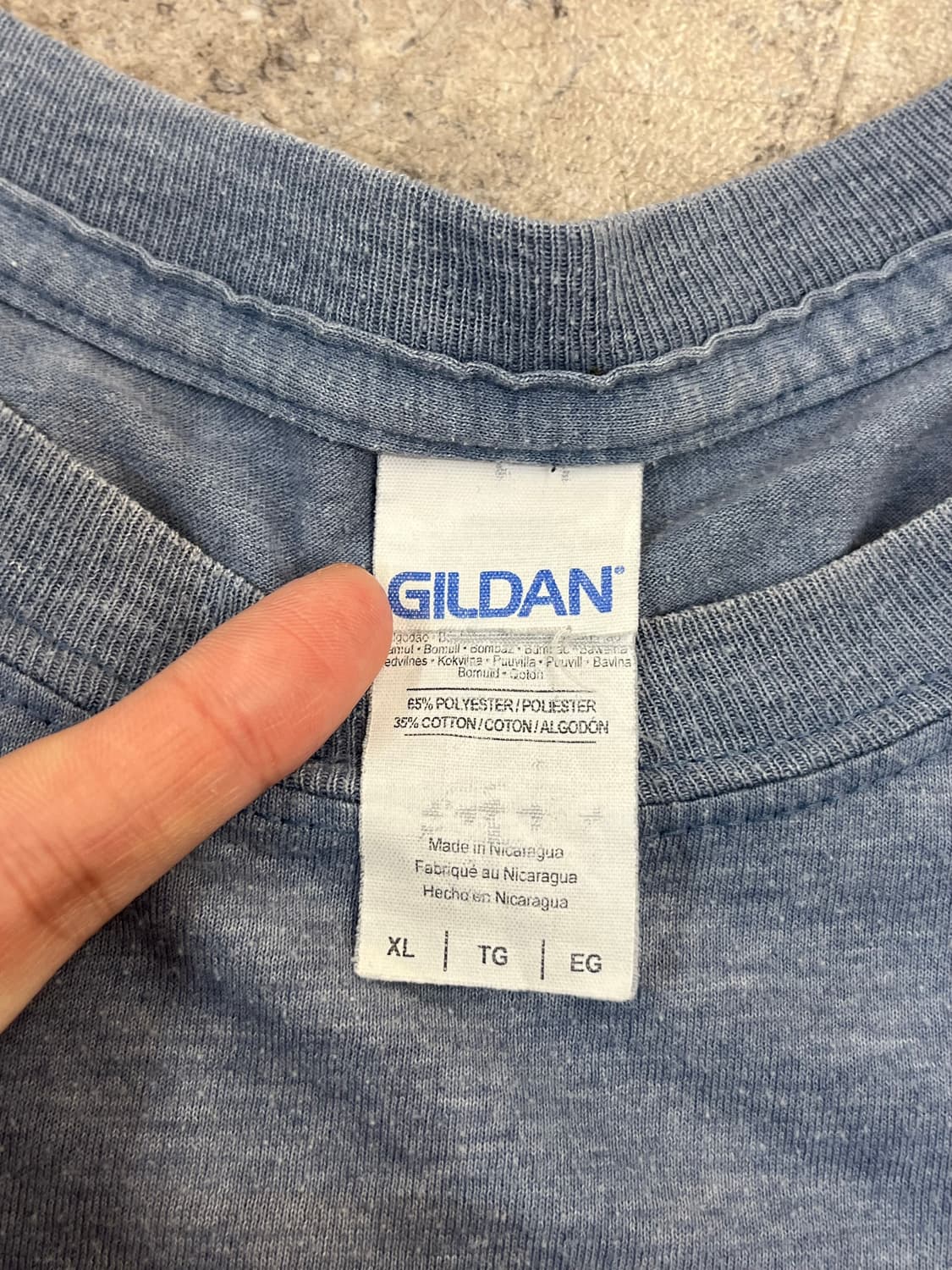 길단 빈티지 반팔티 스카이블루 XL #csz3951 상품이미지3