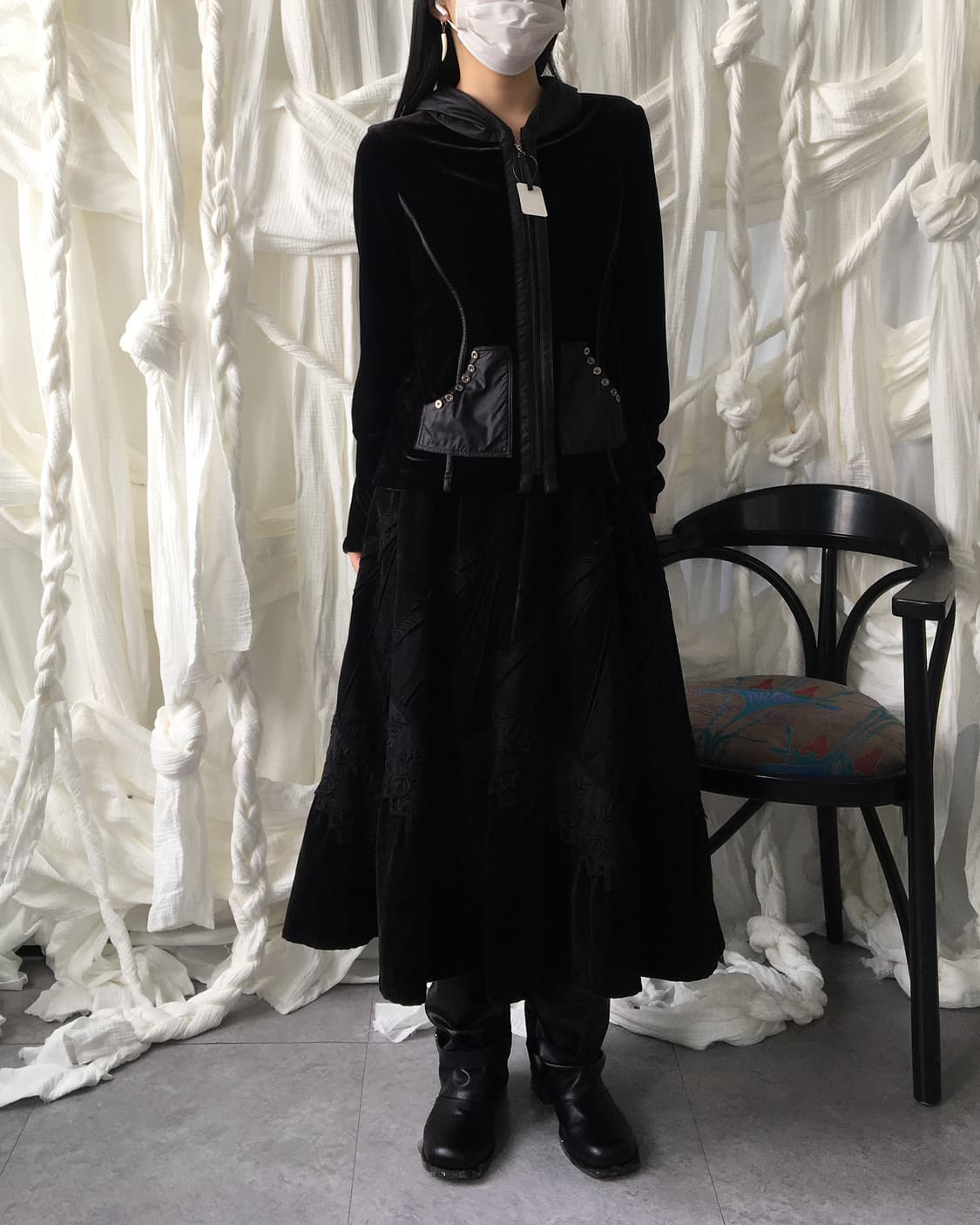 Fabric patch work point skirt 상품이미지9