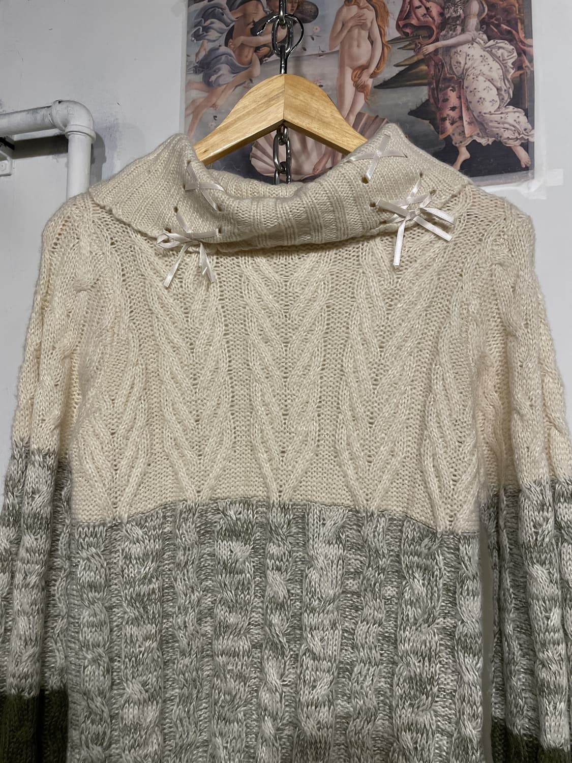 axes femme 엑시즈팜 베이지 카키 말차 롱 니트 모리 상품이미지2