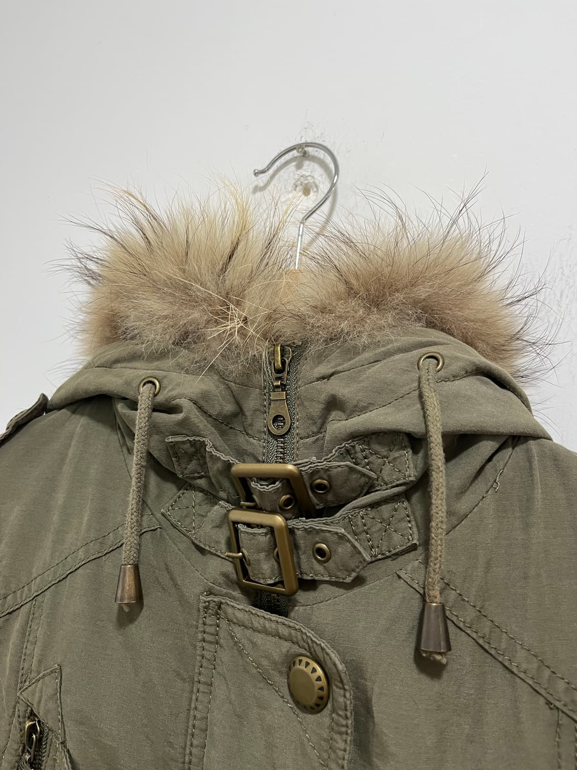 일본 빈티지 카고 포켓 넥버클 퍼야상 자켓 상품이미지4