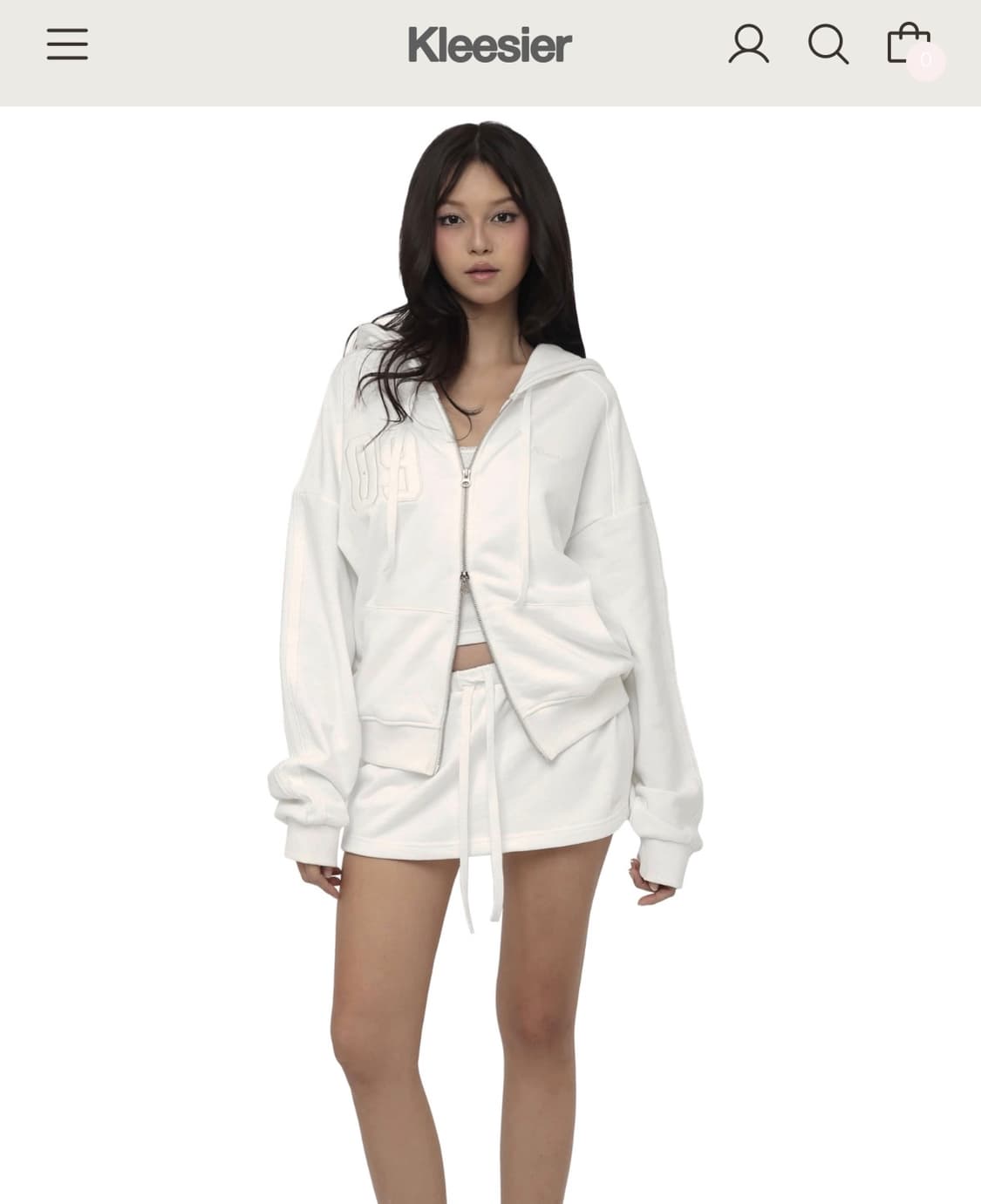 새상품 클리시어 09 후드집업 화이트 상품이미지1